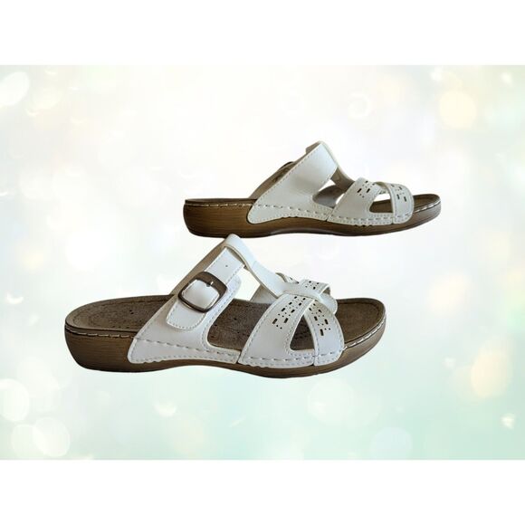 Flexus by Spring Step Nery Nordstrom White Slide Sandals Sz 7 - Picture 6 of 10